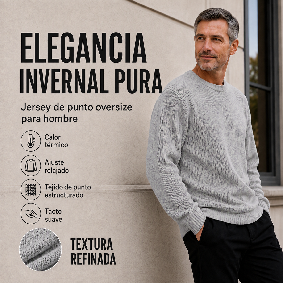 Jersey de cuello redondo para hombre — detalle 6