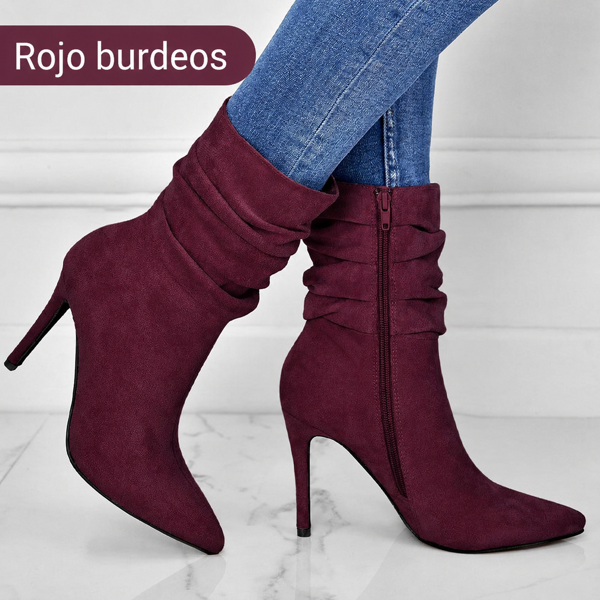 Botines de tacón con puntera fina para mujer — imagen 5