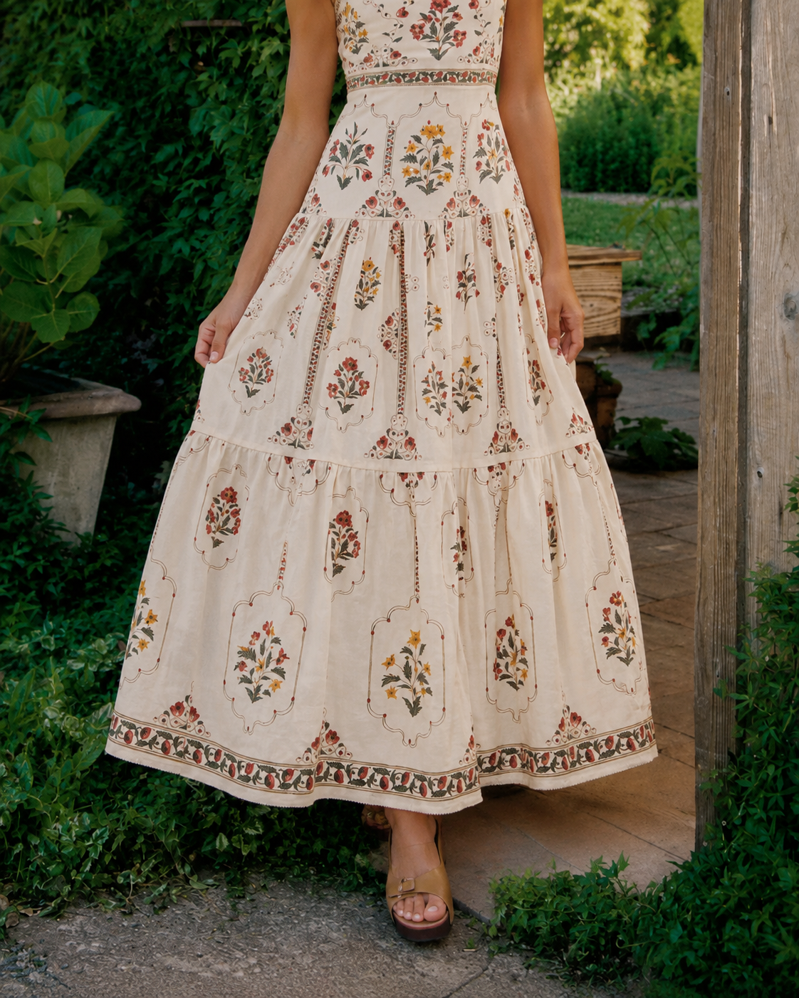 Vestido floral Grazia de lino y algodón, imagen de producto
