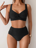 Abril | Bikini con escote cruzado y talle alto