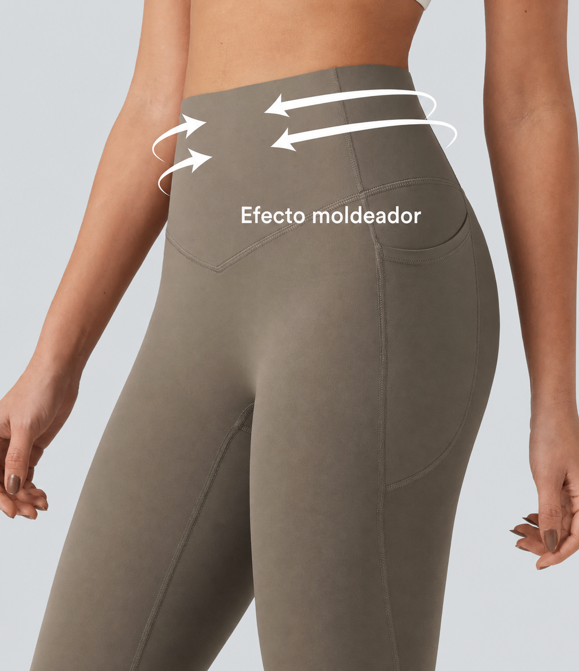 Detalle de cintura alta con efecto moldeador en leggings Nadia
