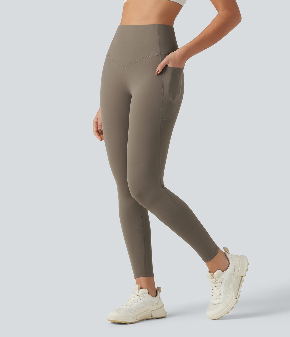 Vista frontal de leggings Nadia moldeadores con cintura alta