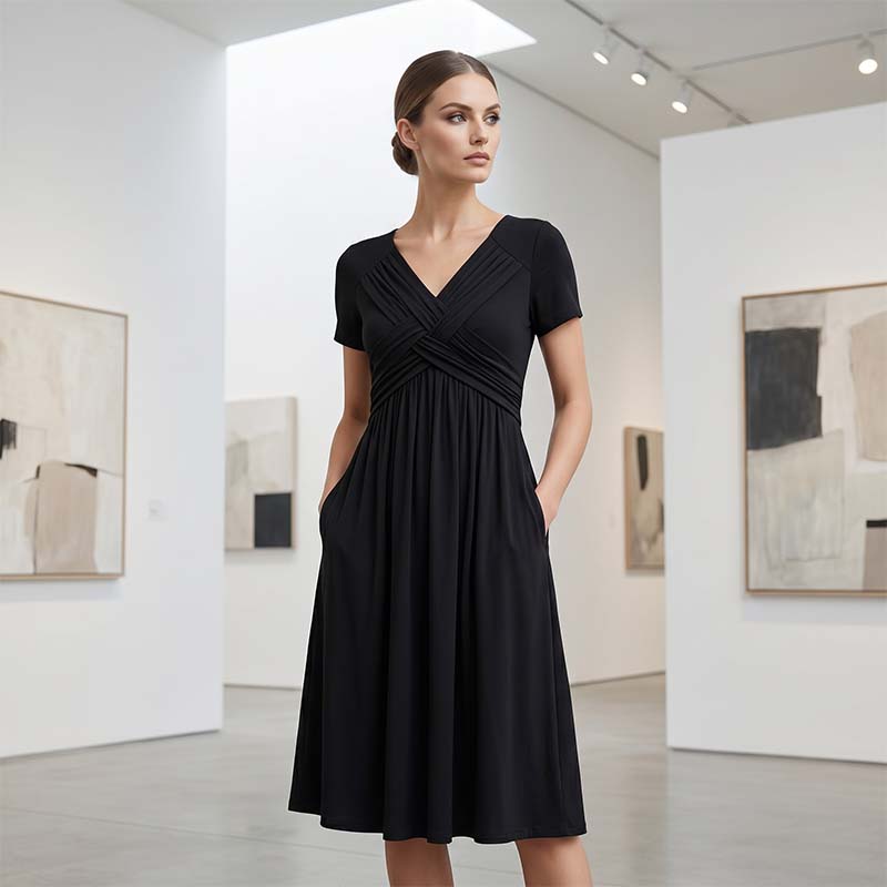Fiorella | Vestido con escote en V y diseño cruzado