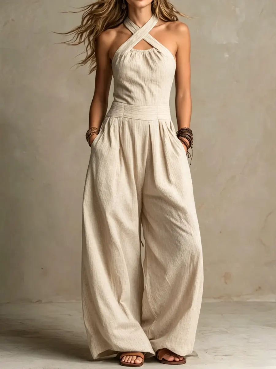 Isabella | Mono Fluido con Escote Halter