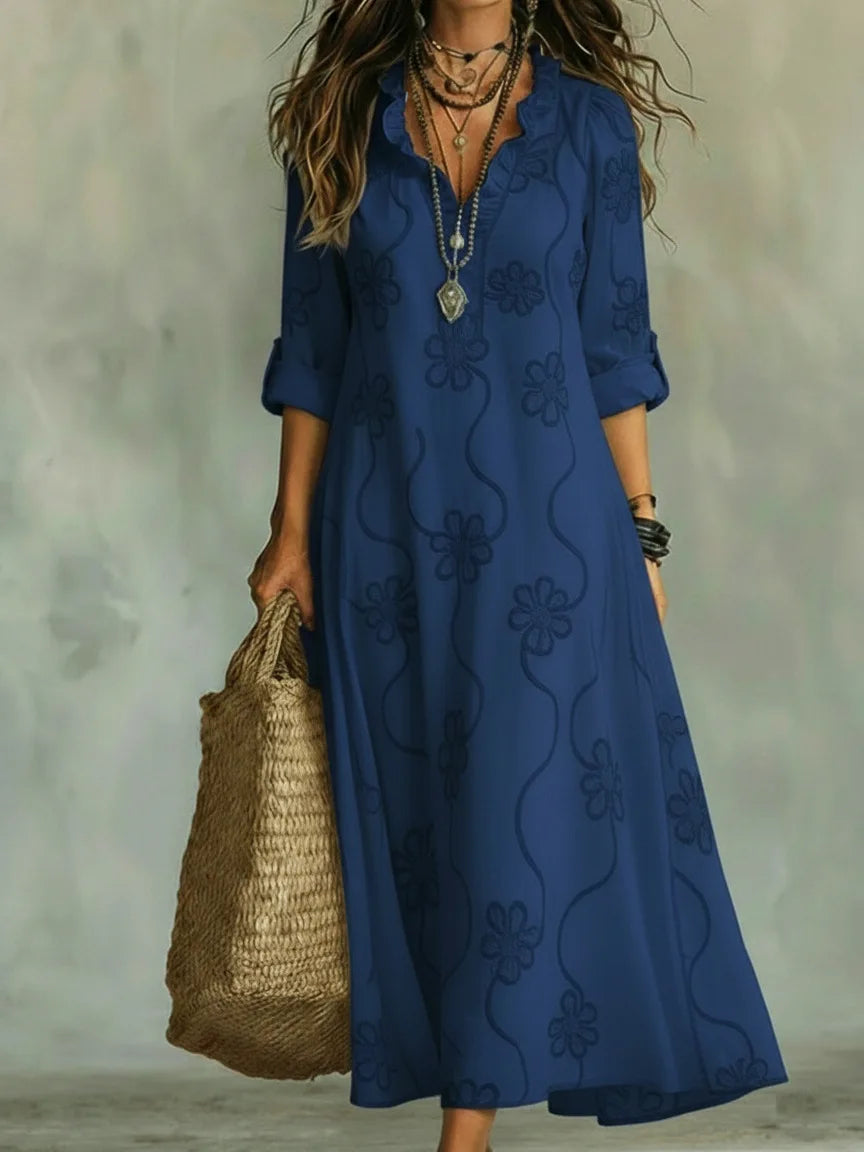 Vestido floral de verano Sienna en color azul marino