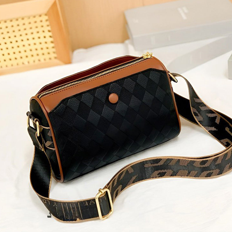 Selene | Bolso bandolera moderno de 3 compartimentos con estampado de rombos y gran capacidad
