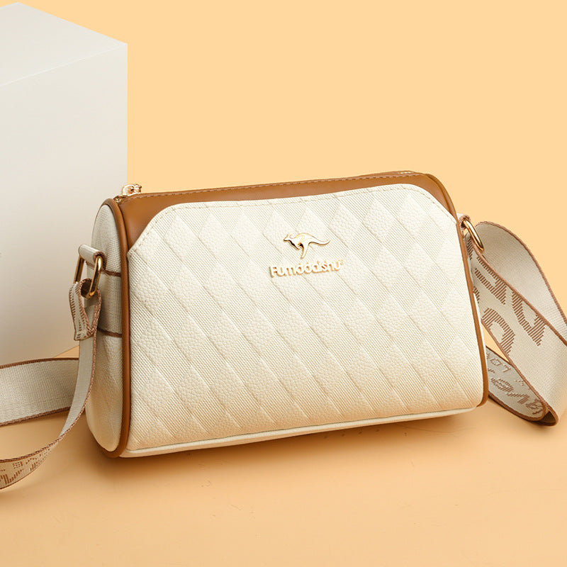 Selene | Bolso bandolera moderno de 3 compartimentos con estampado de rombos y gran capacidad