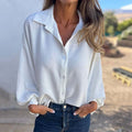 Bianca | Camisa elegante unicolor abotonada para mujer