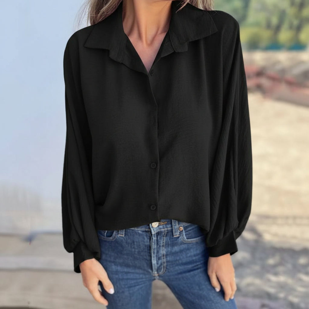 Bianca | Camisa elegante unicolor abotonada para mujer