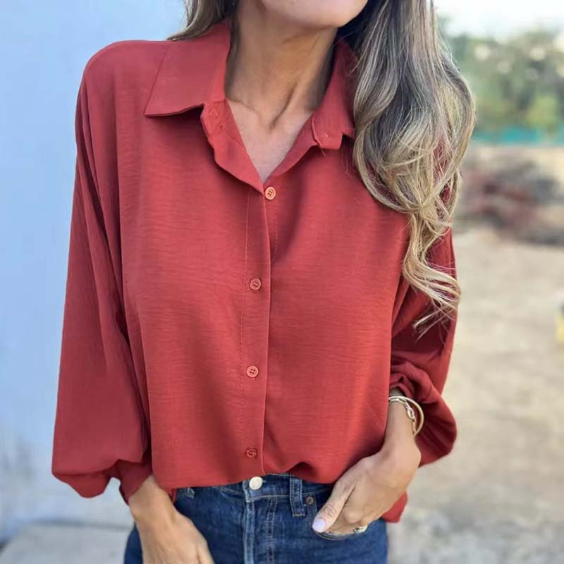 Bianca | Camisa elegante unicolor abotonada para mujer