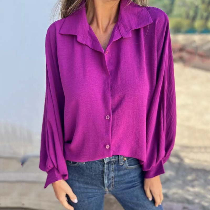 Bianca | Camisa elegante unicolor abotonada para mujer
