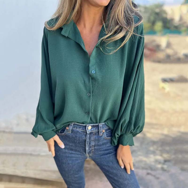 Bianca | Camisa elegante unicolor abotonada para mujer