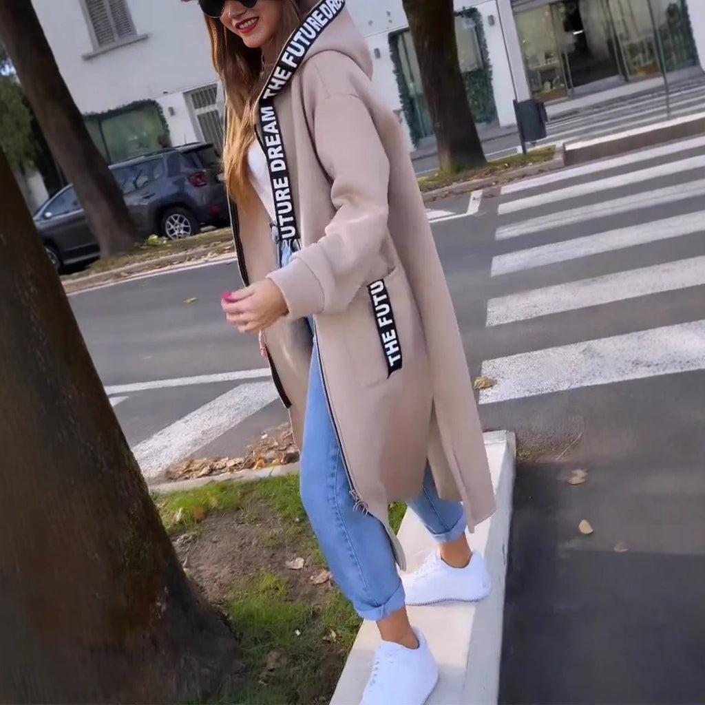 Nuria | Abrigo tipo sudadera con capucha y corte oversize para mujer