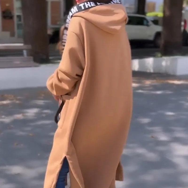 Nuria | Abrigo tipo sudadera con capucha y corte oversize para mujer