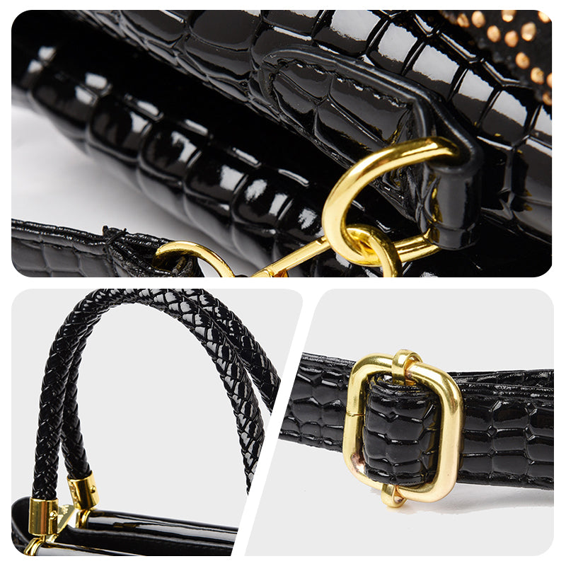 Luna | Bolso de mano de lujo de 3 compartimentos para mujer con correa de hombro