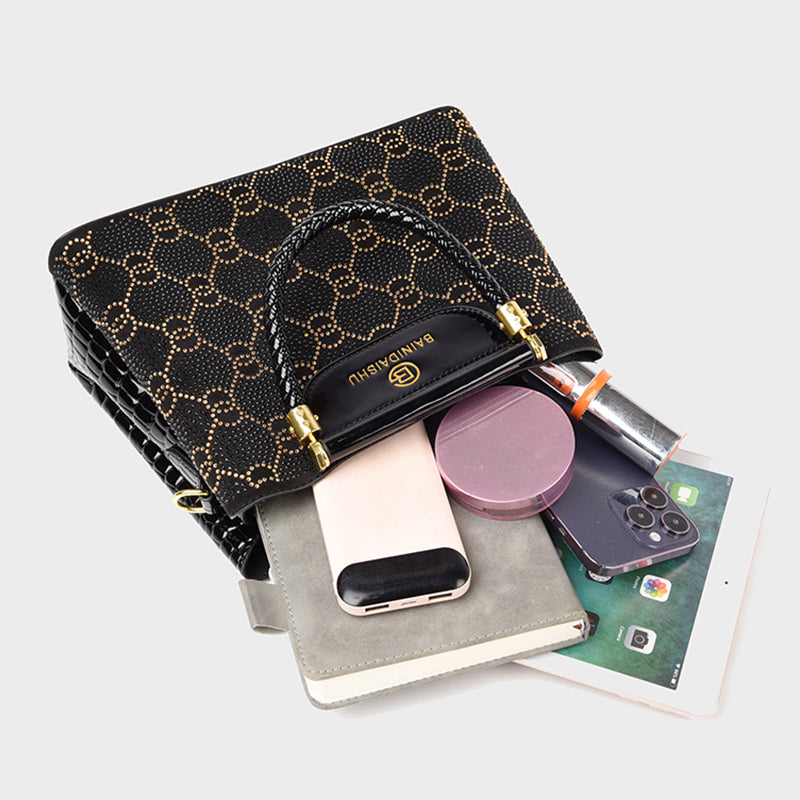 Luna | Bolso de mano de lujo de 3 compartimentos para mujer con correa de hombro