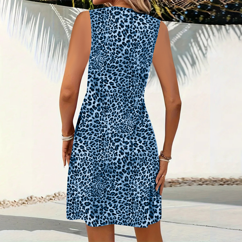 Jara | Vestido de mujer con escote en V y estampado de leopardo: atrevido, favorecedor y versátil.