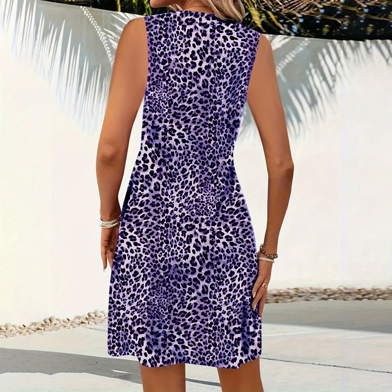 Jara | Vestido de mujer con escote en V y estampado de leopardo: atrevido, favorecedor y versátil.