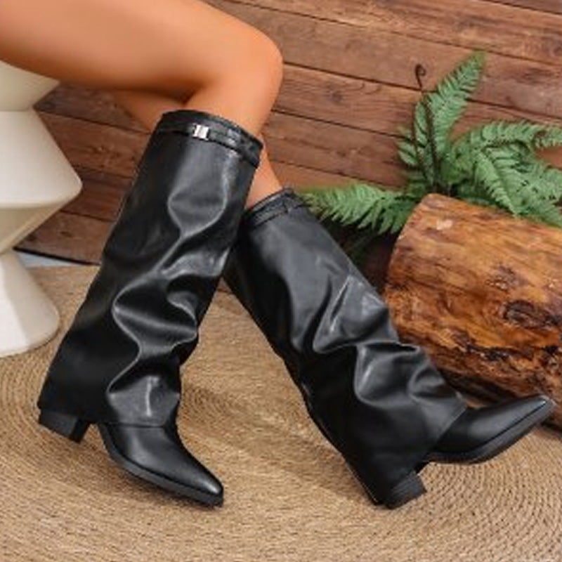 Teresa | Botas de alta calidad para mujer – Botas holgadas hasta la rodilla con suela chunky
