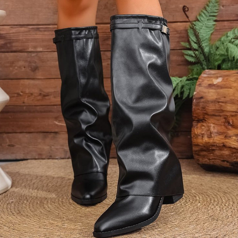 Teresa | Botas de alta calidad para mujer – Botas holgadas hasta la rodilla con suela chunky