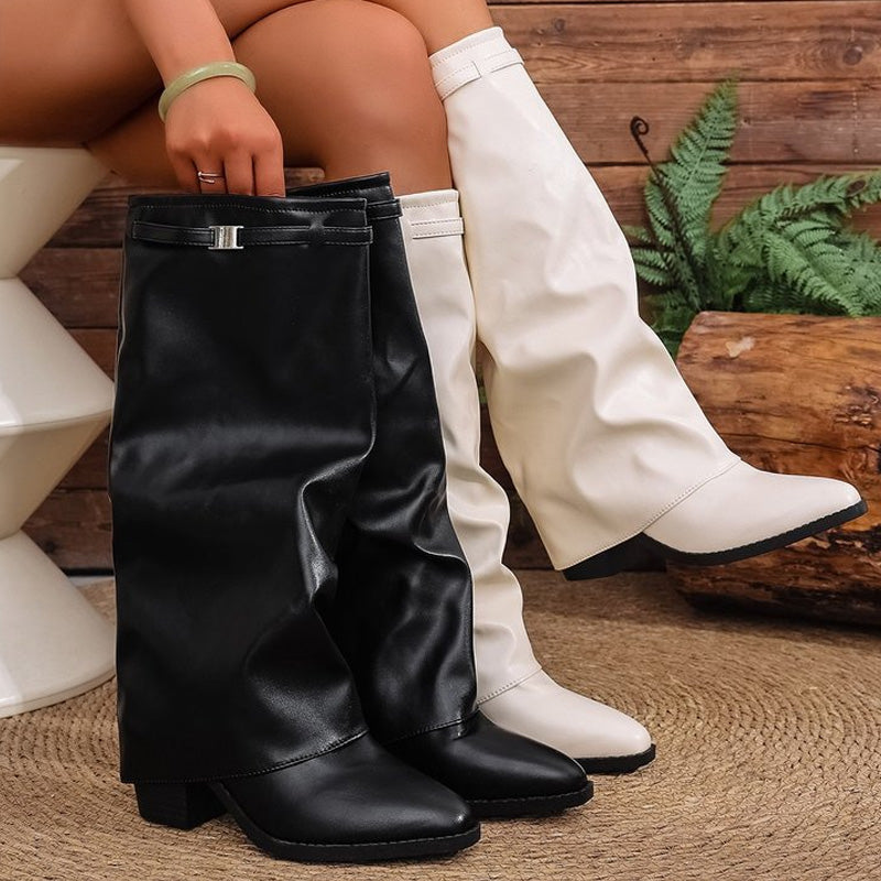 Teresa | Botas de alta calidad para mujer – Botas holgadas hasta la rodilla con suela chunky