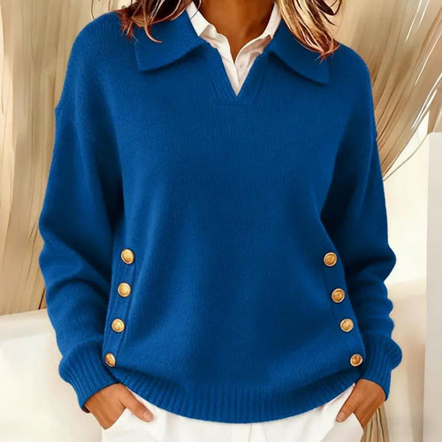 Amara | Jersey de punto con escote en V en color liso para mujer