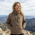 Ginebra | Sudadera con capucha de estampado de leopardo y bolsillo canguro
