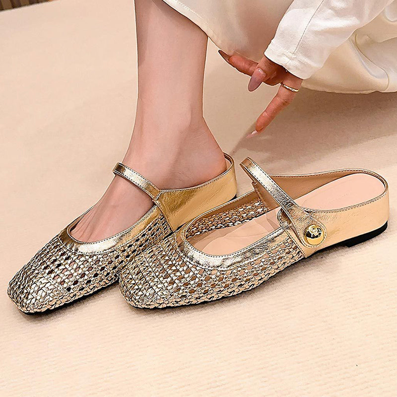 Elvira | Mules de Mujer con alza y de  Punta Cuadrada & Cierre Mary Jane
