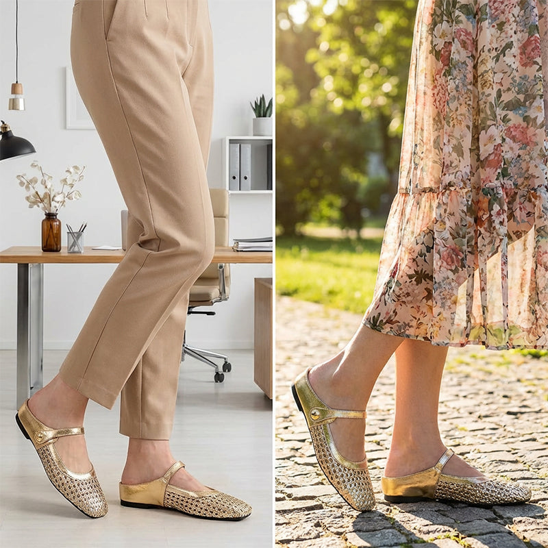 Elvira | Mules de Mujer con alza y de  Punta Cuadrada & Cierre Mary Jane