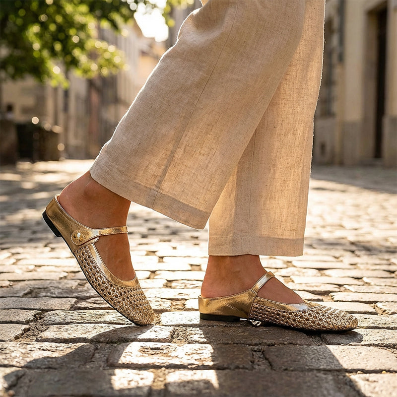 Elvira | Mules de Mujer con alza y de  Punta Cuadrada & Cierre Mary Jane