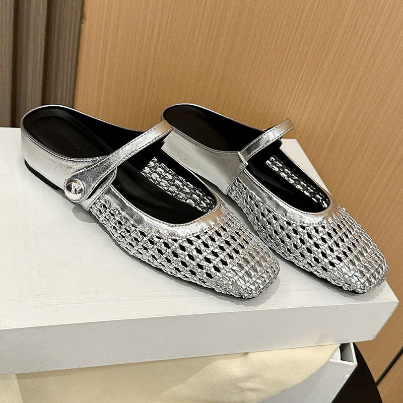 Elvira | Mules de Mujer con alza y de  Punta Cuadrada & Cierre Mary Jane