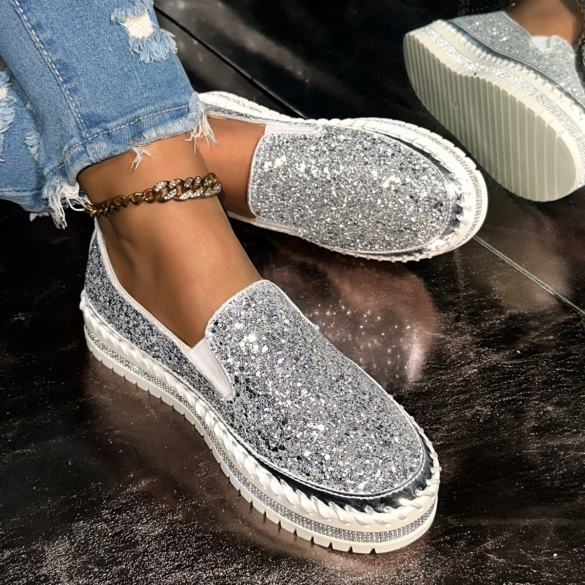 Viviana | Zapatos Slip-On Cómodos con Lentejuelas para Mujer
