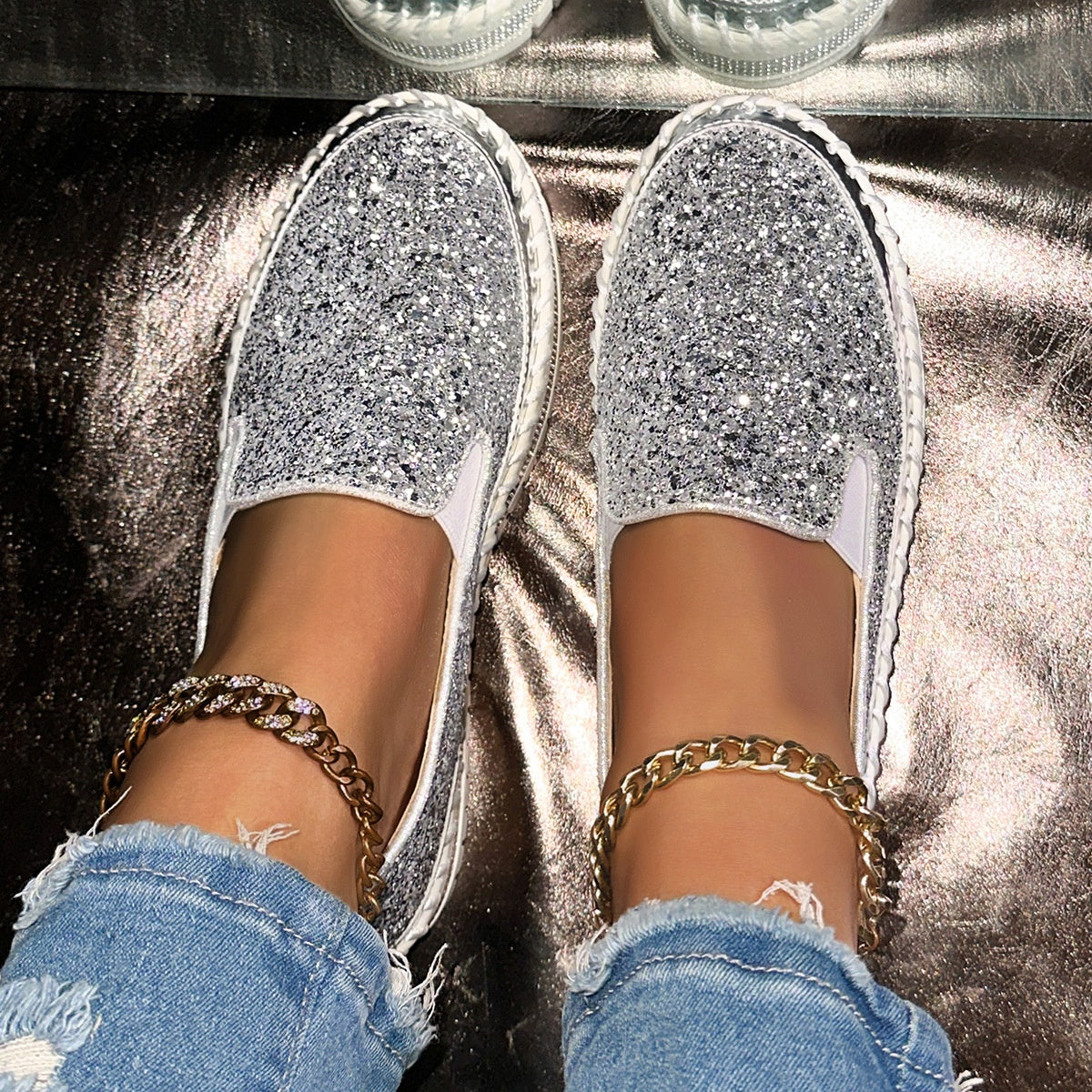 Viviana | Zapatos Slip-On Cómodos con Lentejuelas para Mujer