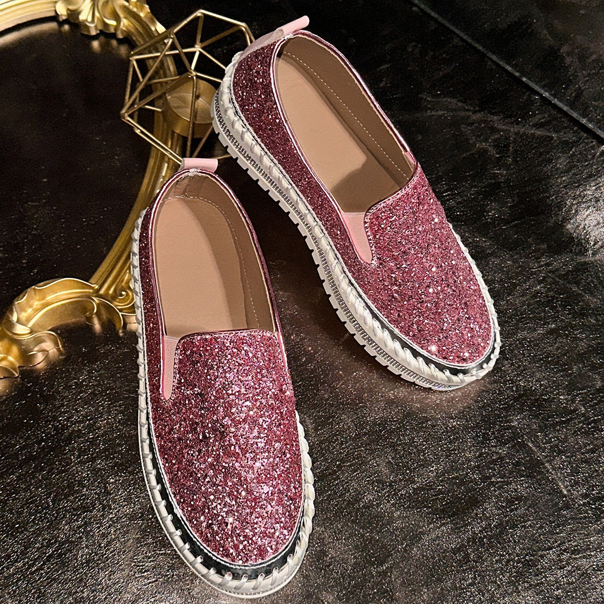 Viviana | Zapatos Slip-On Cómodos con Lentejuelas para Mujer
