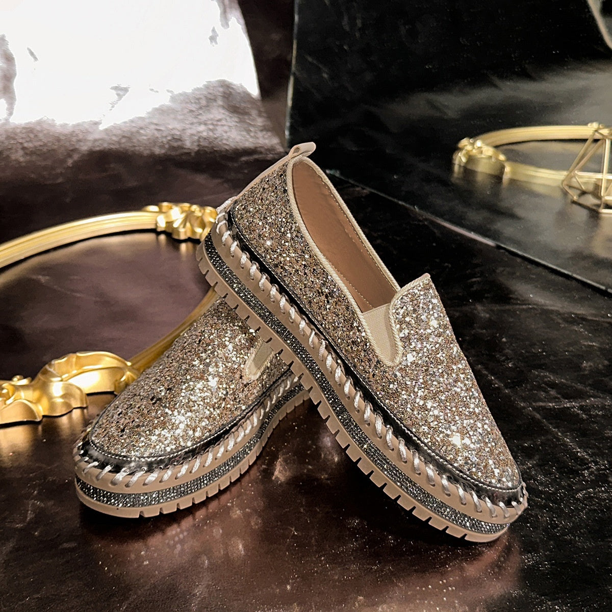 Viviana | Zapatos Slip-On Cómodos con Lentejuelas para Mujer