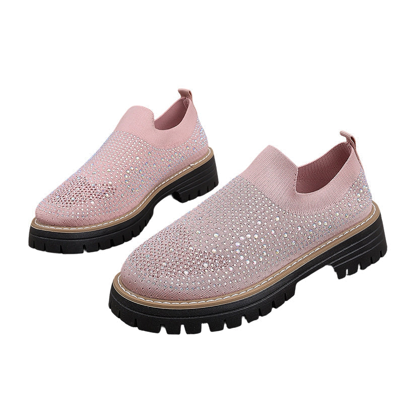 Federica | Mocasines para mujer – Suela de plataforma, adornados con strass, modernos y cómodos para la primavera