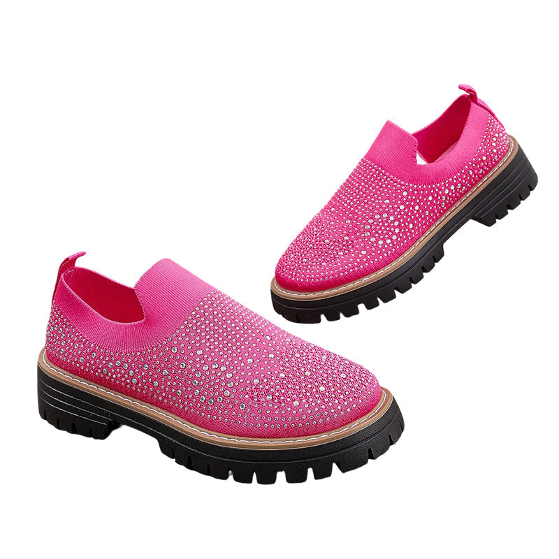 Federica | Mocasines para mujer – Suela de plataforma, adornados con strass, modernos y cómodos para la primavera