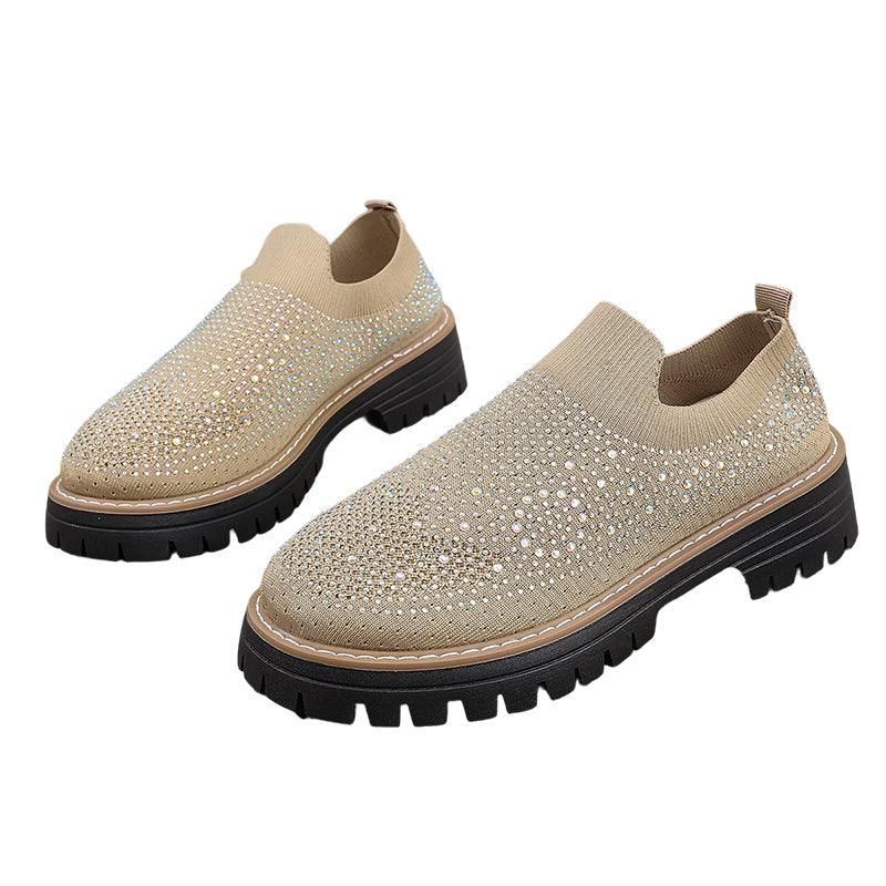 Federica | Mocasines para mujer – Suela de plataforma, adornados con strass, modernos y cómodos para la primavera