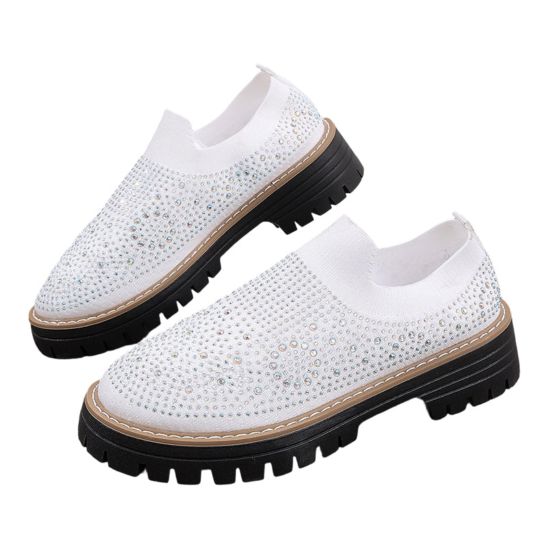 Federica | Mocasines para mujer – Suela de plataforma, adornados con strass, modernos y cómodos para la primavera