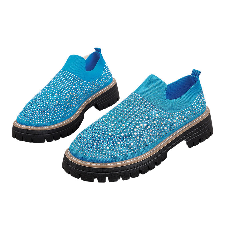Federica | Mocasines para mujer – Suela de plataforma, adornados con strass, modernos y cómodos para la primavera