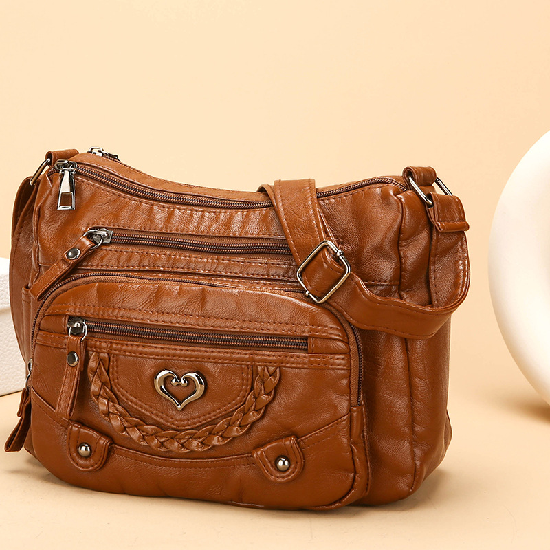 Lisa | Bolso bandolera para mujer de suave cuero PU – con varios compartimentos