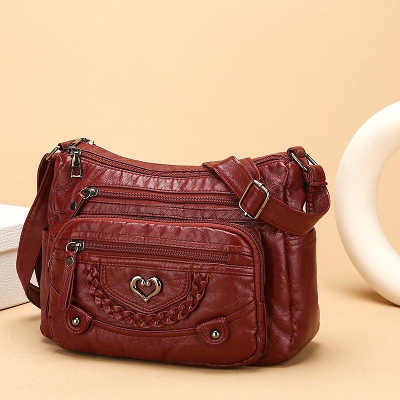 Lisa | Bolso bandolera para mujer de suave cuero PU – con varios compartimentos