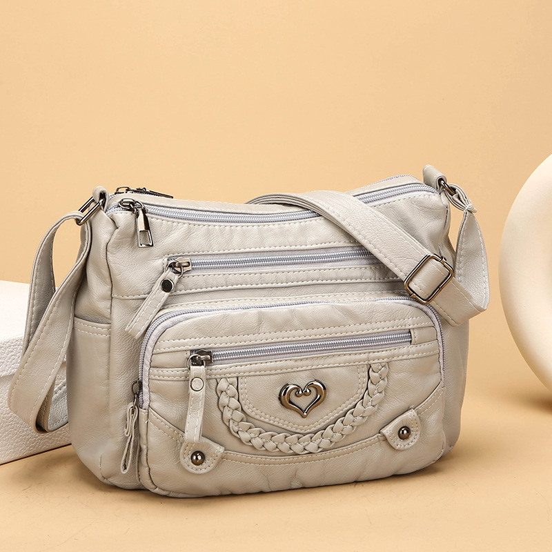 Lisa | Bolso bandolera para mujer de suave cuero PU – con varios compartimentos