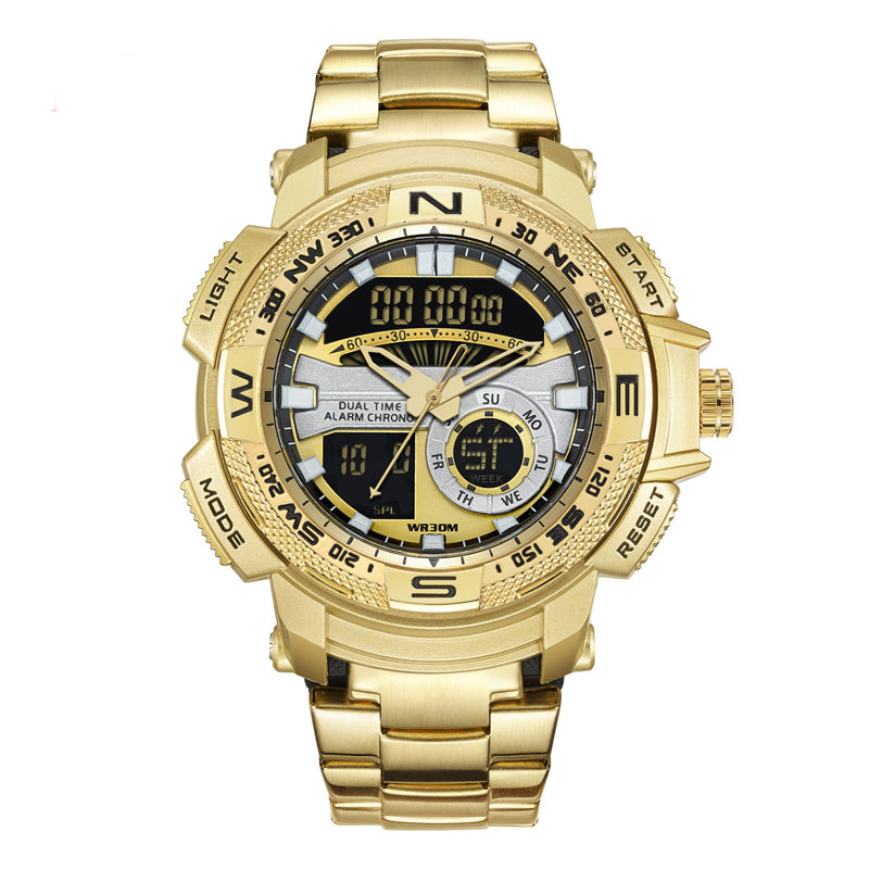Emilio | Reloj deportivo multifunción para hombre-doble uso horario-cronómetro y resistente al agua