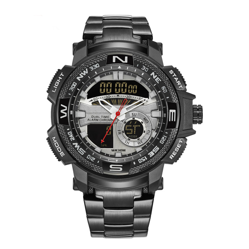 Emilio | Reloj deportivo multifunción para hombre-doble uso horario-cronómetro y resistente al agua
