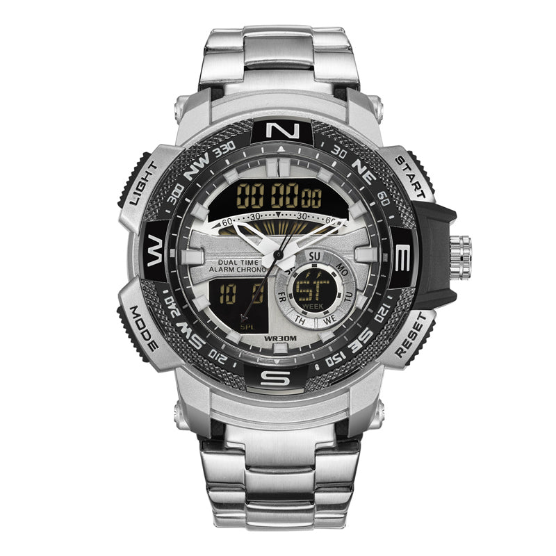 Emilio | Reloj deportivo multifunción para hombre-doble uso horario-cronómetro y resistente al agua