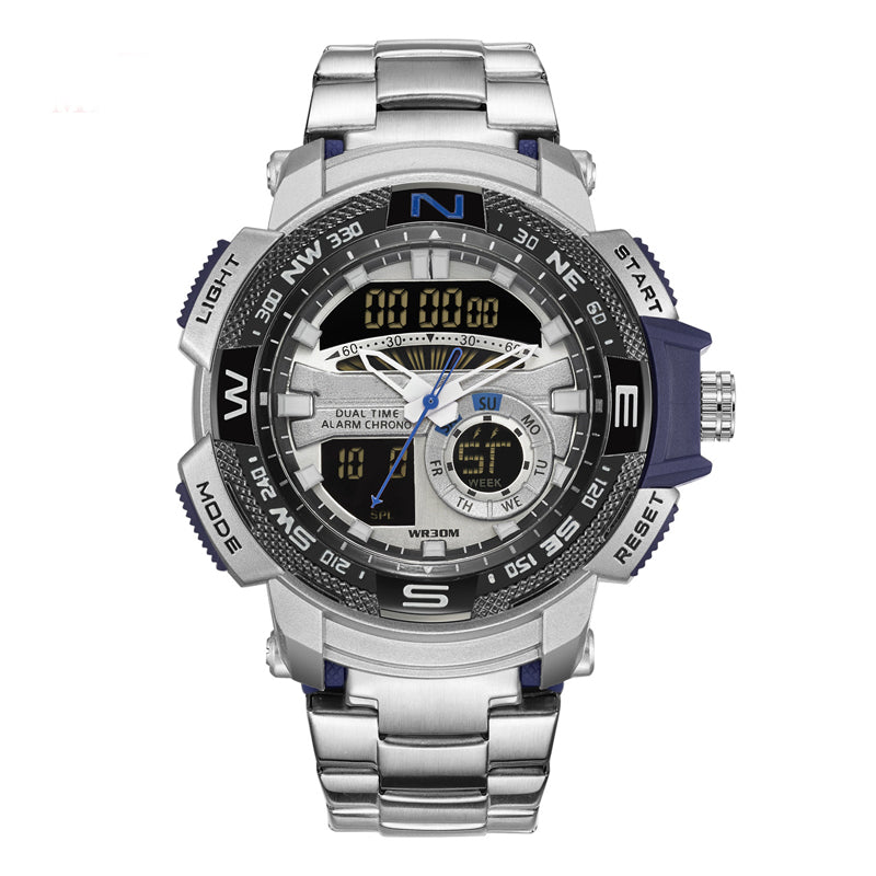 Emilio | Reloj deportivo multifunción para hombre-doble uso horario-cronómetro y resistente al agua