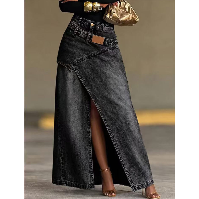 Laila | Falda Maxi de Denim Multicapa para Mujer