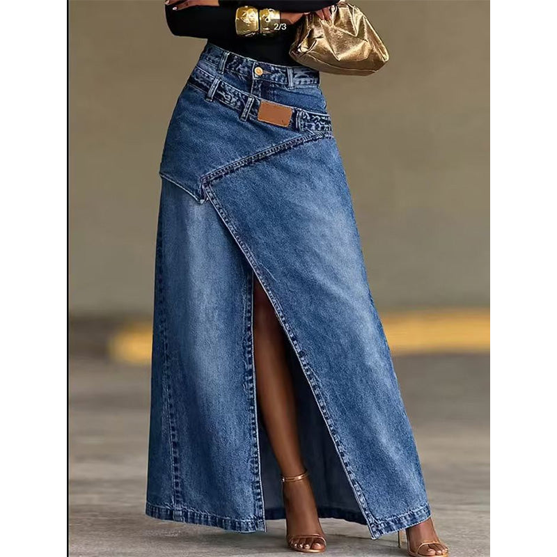 Laila | Falda Maxi de Denim Multicapa para Mujer
