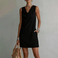 vestido ajustado con cuello holgado